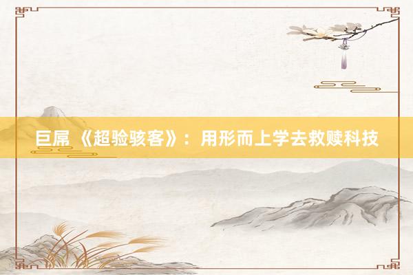 巨屌 《超验骇客》:用形而上学去救赎科技