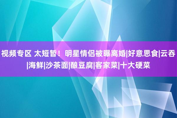 视频专区 太短暂！明星情侣被曝离婚|好意思食|云吞|海鲜|沙茶面|酿豆腐|客家菜|十大硬菜