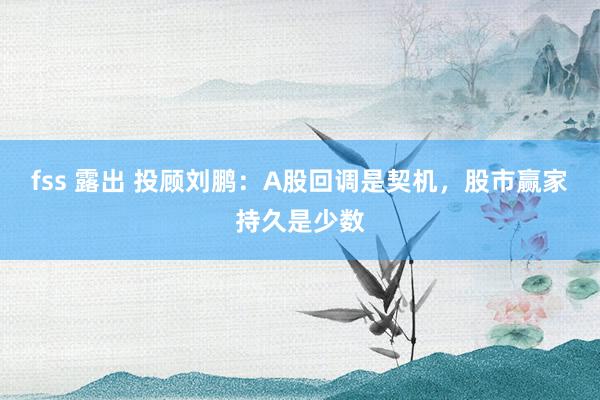 fss 露出 投顾刘鹏：A股回调是契机，股市赢家持久是少数
